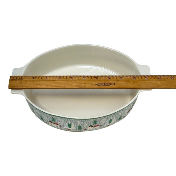 Graces Bake Shop JOY Oven Safe Oval Casserole Lidded Baker Christmas Village - Picture 11 of 12